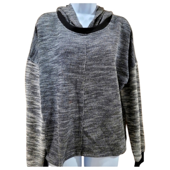 Calvin Klein NWT Performance Blk White Cropped Athleisure Comfy Hoodie - Picture 1 of 11